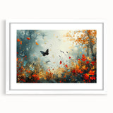 Ethereal Butterfly Garden Wall Art - Glam Nature Collection