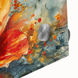 Bold Red Floral Abstract Art - Vibrant Glam Wall Art Collection