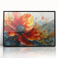 Bold Red Floral Abstract Art - Vibrant Glam Wall Art Collection