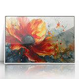 Bold Red Floral Abstract Art - Vibrant Glam Wall Art Collection