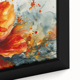 Bold Red Floral Abstract Art - Vibrant Glam Wall Art Collection