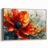 Bold Red Floral Abstract Art - Vibrant Glam Wall Art Collection