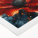 Bold Red Floral Abstract Art - Vibrant Glam Wall Art Collection