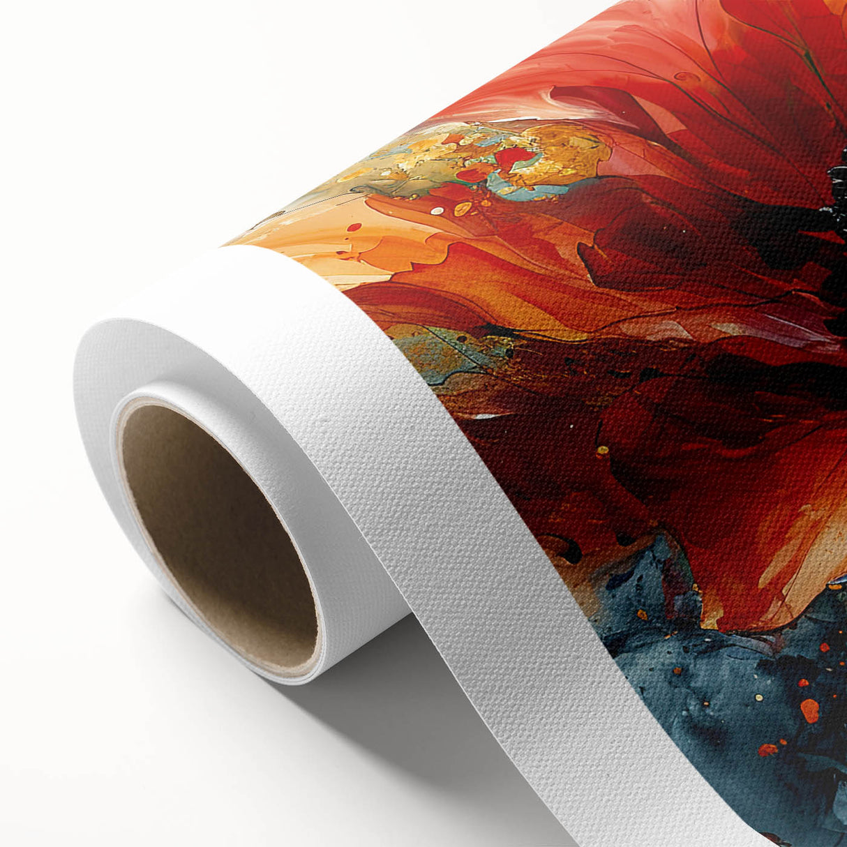 Bold Red Floral Abstract Art - Vibrant Glam Wall Art Collection