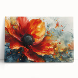 Bold Red Floral Abstract Art - Vibrant Glam Wall Art Collection