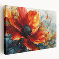 Bold Red Floral Abstract Art - Vibrant Glam Wall Art Collection