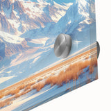 Golden Light on Snowy Mountain - Serene Nature-Inspired Wall Art