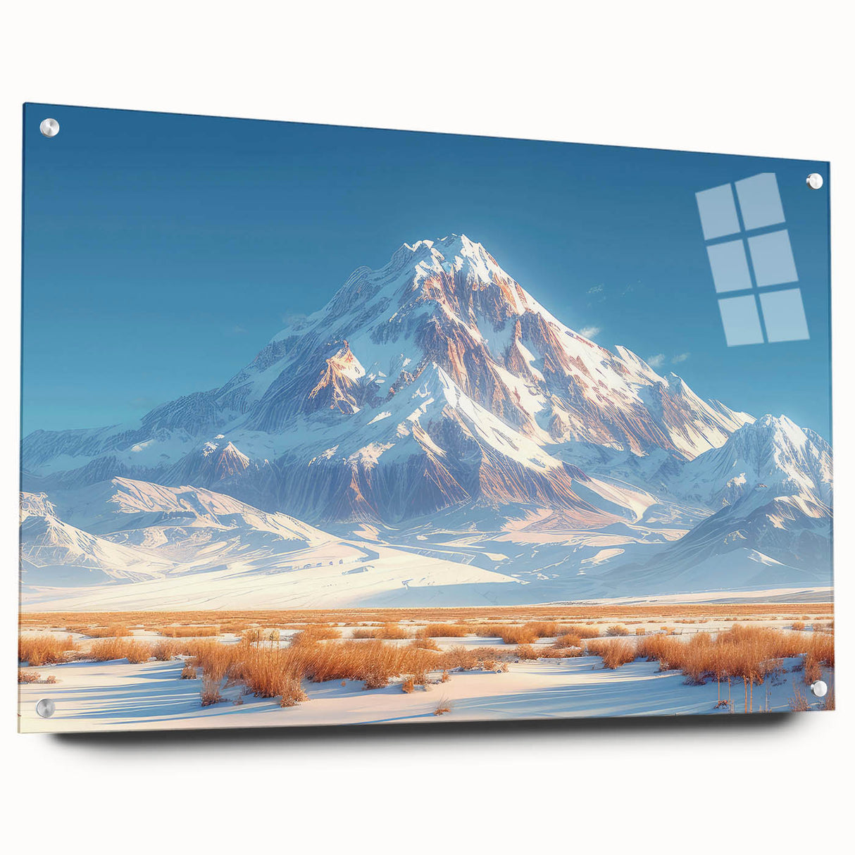 Golden Light on Snowy Mountain - Serene Nature-Inspired Wall Art