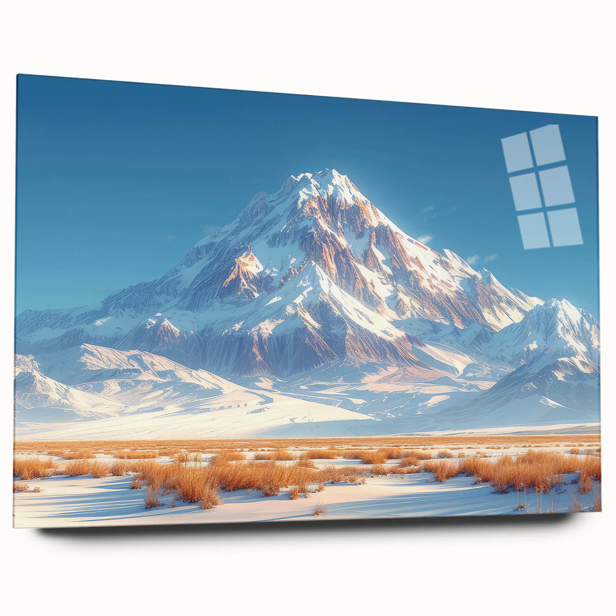 Golden Light on Snowy Mountain - Serene Nature-Inspired Wall Art