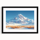 Golden Light on Snowy Mountain - Serene Nature-Inspired Wall Art