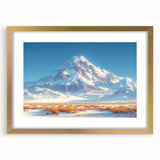 Golden Light on Snowy Mountain - Serene Nature-Inspired Wall Art