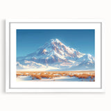Golden Light on Snowy Mountain - Serene Nature-Inspired Wall Art