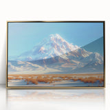 Golden Light on Snowy Mountain - Serene Nature-Inspired Wall Art