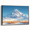 Golden Light on Snowy Mountain - Serene Nature-Inspired Wall Art
