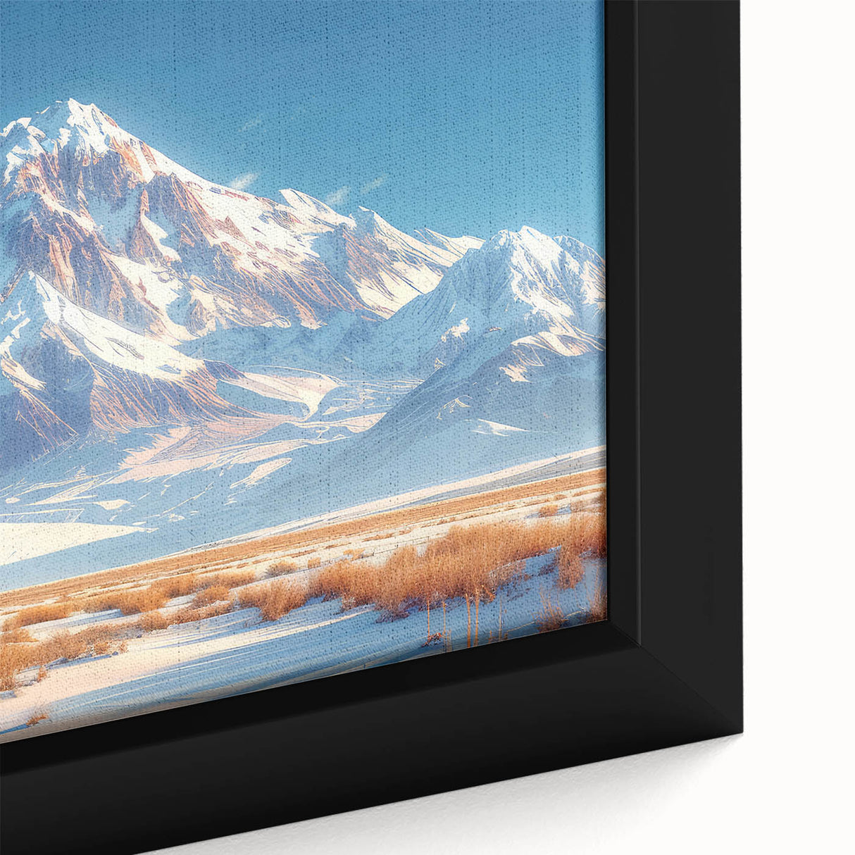 Golden Light on Snowy Mountain - Serene Nature-Inspired Wall Art