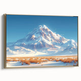 Golden Light on Snowy Mountain - Serene Nature-Inspired Wall Art