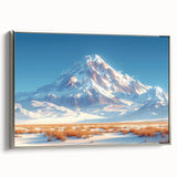 Golden Light on Snowy Mountain - Serene Nature-Inspired Wall Art