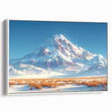 Golden Light on Snowy Mountain - Serene Nature-Inspired Wall Art