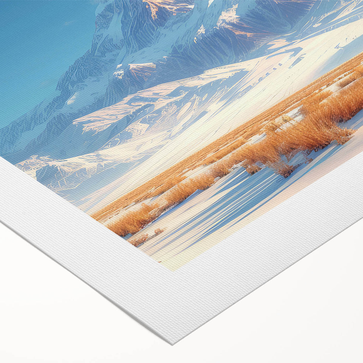 Golden Light on Snowy Mountain - Serene Nature-Inspired Wall Art