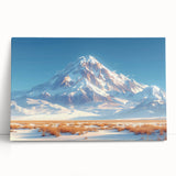 Golden Light on Snowy Mountain - Serene Nature-Inspired Wall Art