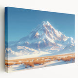 Golden Light on Snowy Mountain - Serene Nature-Inspired Wall Art