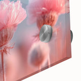 Blossoming Serenity - Soft Pink Floral Wall Art with Pastel Blue Sky