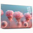 Blossoming Serenity - Soft Pink Floral Wall Art with Pastel Blue Sky