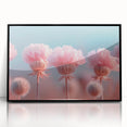 Blossoming Serenity - Soft Pink Floral Wall Art with Pastel Blue Sky