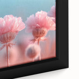 Blossoming Serenity - Soft Pink Floral Wall Art with Pastel Blue Sky