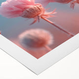 Blossoming Serenity - Soft Pink Floral Wall Art with Pastel Blue Sky