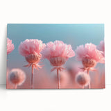 Blossoming Serenity - Soft Pink Floral Wall Art with Pastel Blue Sky