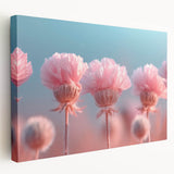 Blossoming Serenity - Soft Pink Floral Wall Art with Pastel Blue Sky