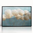 Delicate White Blossoms - Soft Floral Wall Art in Light Blue and White