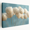 Delicate White Blossoms - Soft Floral Wall Art in Light Blue and White
