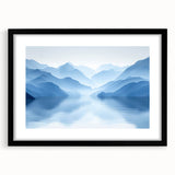 Serene Blue Mountain Reflections - Tranquil Landscape Wall Art