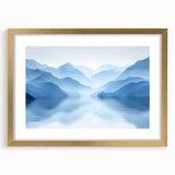 Serene Blue Mountain Reflections - Tranquil Landscape Wall Art