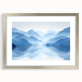Serene Blue Mountain Reflections - Tranquil Landscape Wall Art
