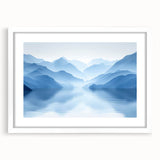 Serene Blue Mountain Reflections - Tranquil Landscape Wall Art