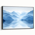 Serene Blue Mountain Reflections - Tranquil Landscape Wall Art