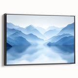 Serene Blue Mountain Reflections - Tranquil Landscape Wall Art