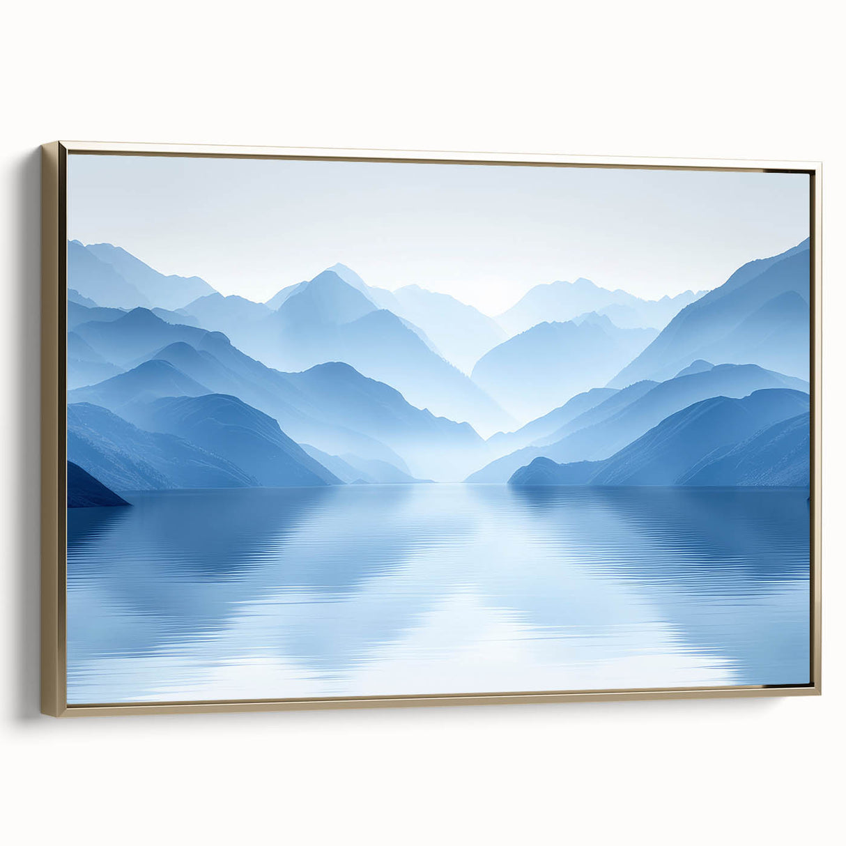 Serene Blue Mountain Reflections - Tranquil Landscape Wall Art
