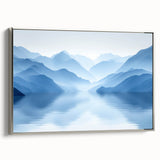 Serene Blue Mountain Reflections - Tranquil Landscape Wall Art