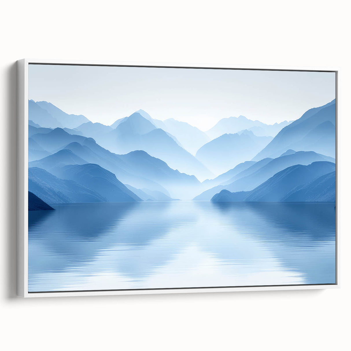 Serene Blue Mountain Reflections - Tranquil Landscape Wall Art