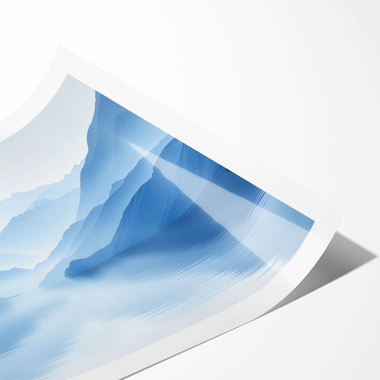 Serene Blue Mountain Reflections - Tranquil Landscape Wall Art