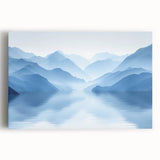 Serene Blue Mountain Reflections - Tranquil Landscape Wall Art