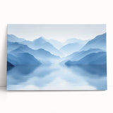 Serene Blue Mountain Reflections - Tranquil Landscape Wall Art