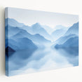 Serene Blue Mountain Reflections - Tranquil Landscape Wall Art