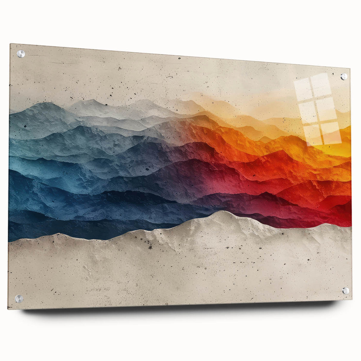 Glam Wall Art – Vibrant Abstract Mountain Landscape with Bold Colors