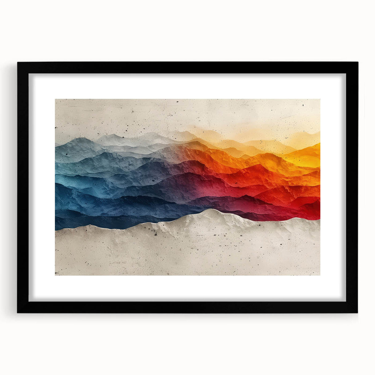 Glam Wall Art – Vibrant Abstract Mountain Landscape with Bold Colors