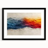 Glam Wall Art – Vibrant Abstract Mountain Landscape with Bold Colors